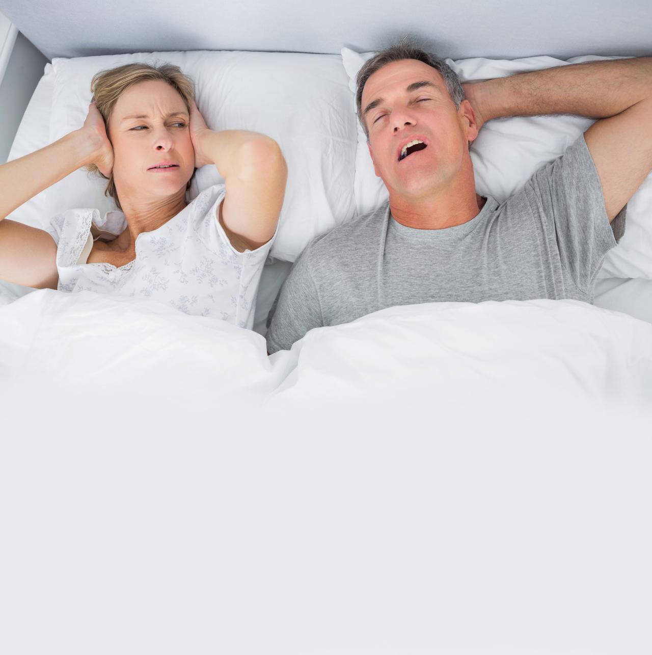 Wife unhappy with husband's snoring